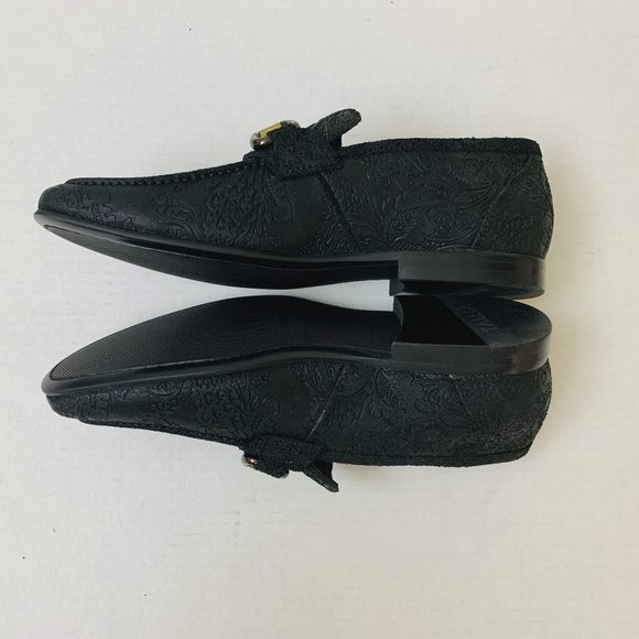 $150 Tallia Men Patrizio Bit Loafers Leather Black Embossed Embroidery Size 8.5M main image 4